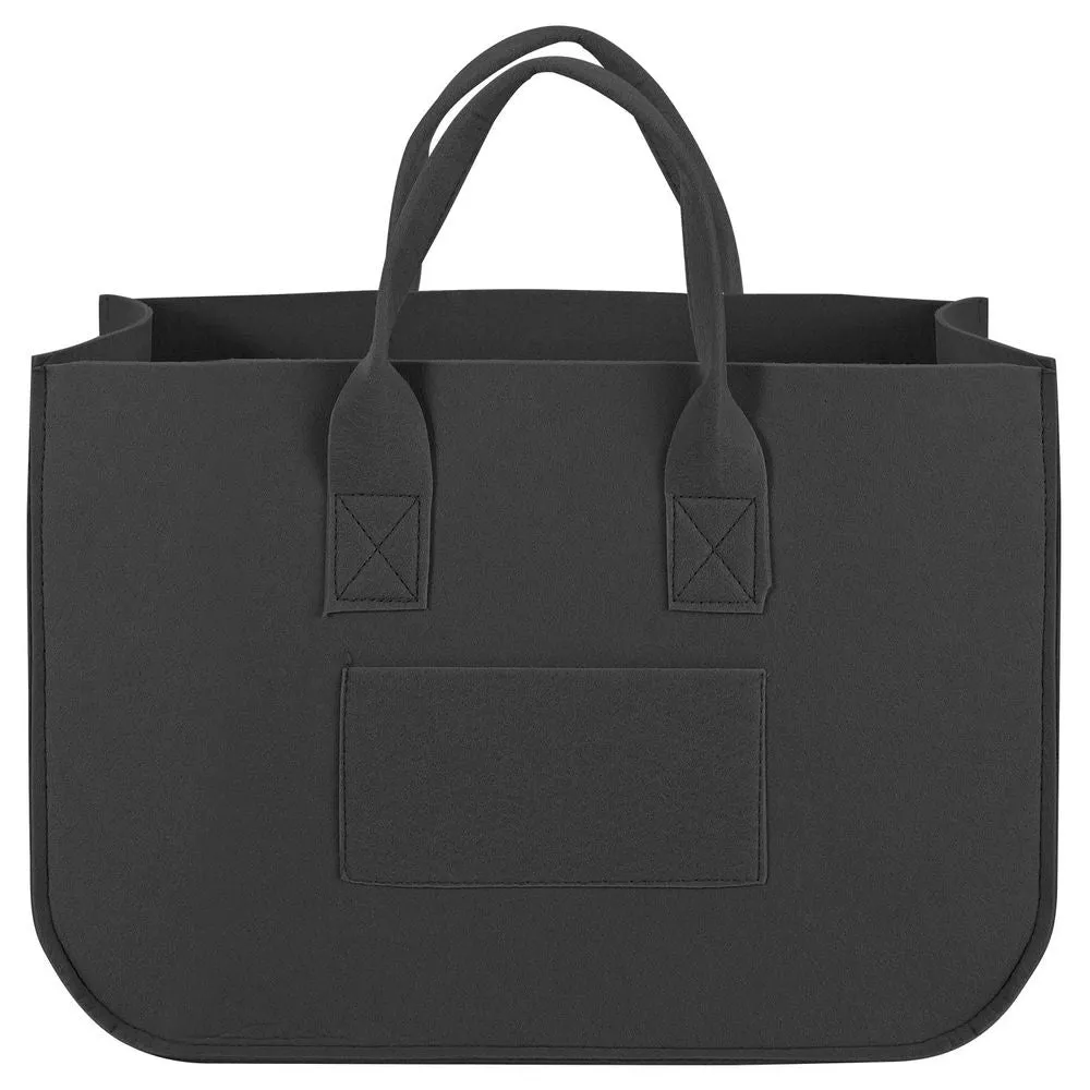 2 Pack Black Storage Baskets | Durable Felt Design