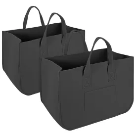 2 Pack Black Storage Baskets | Durable Felt Design