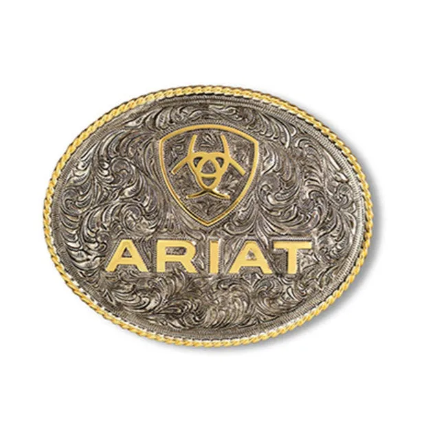 Ariat Large Oval Two-Tone Logo Belt Buckle
