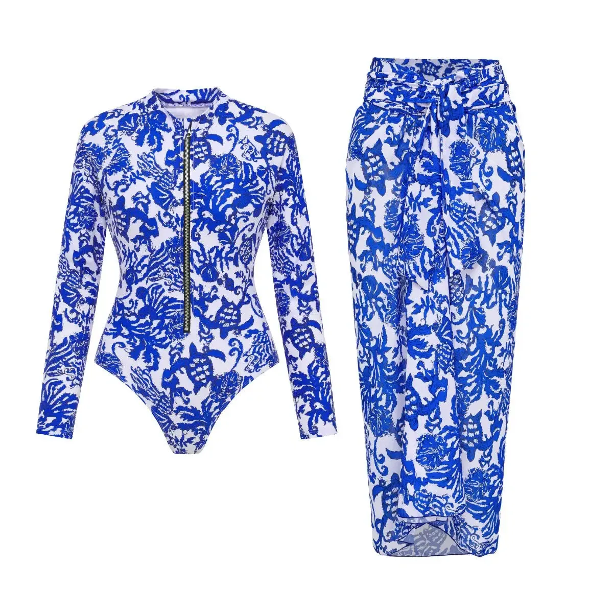 Assorted Ruffled Tummy Control One Piece Swimwear and Skirt