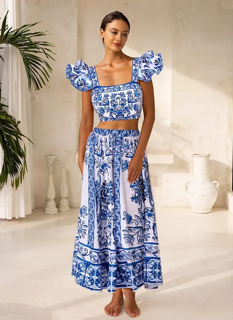 Assorted Ruffled Tummy Control One Piece Swimwear and Skirt