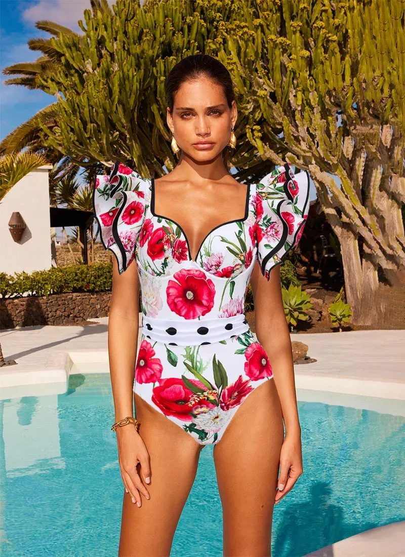 Assorted Ruffled Tummy Control One Piece Swimwear and Skirt