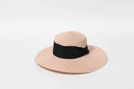 Boater Hat with Fabric Bow