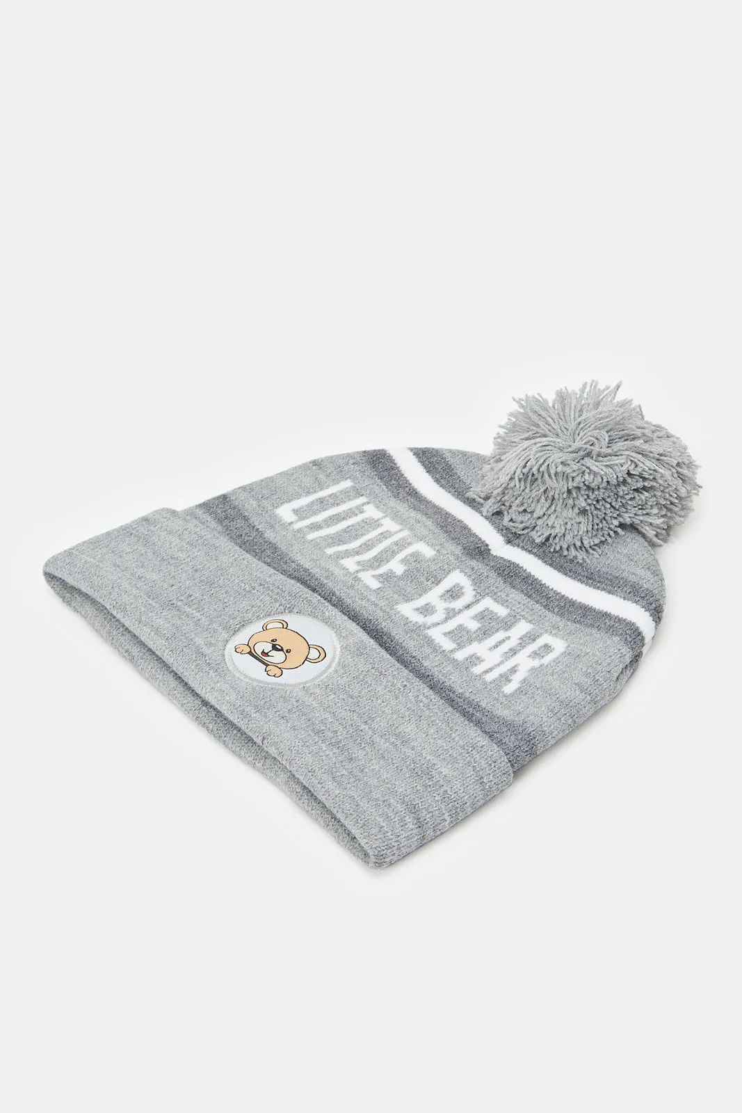 Boys Grey Character Knitted Cap Set (3 Piece)