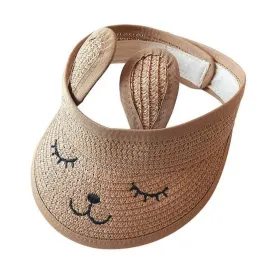 Bunny Baby Straw Visor Khaki