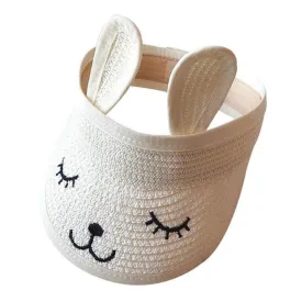Bunny Baby Straw Visor White