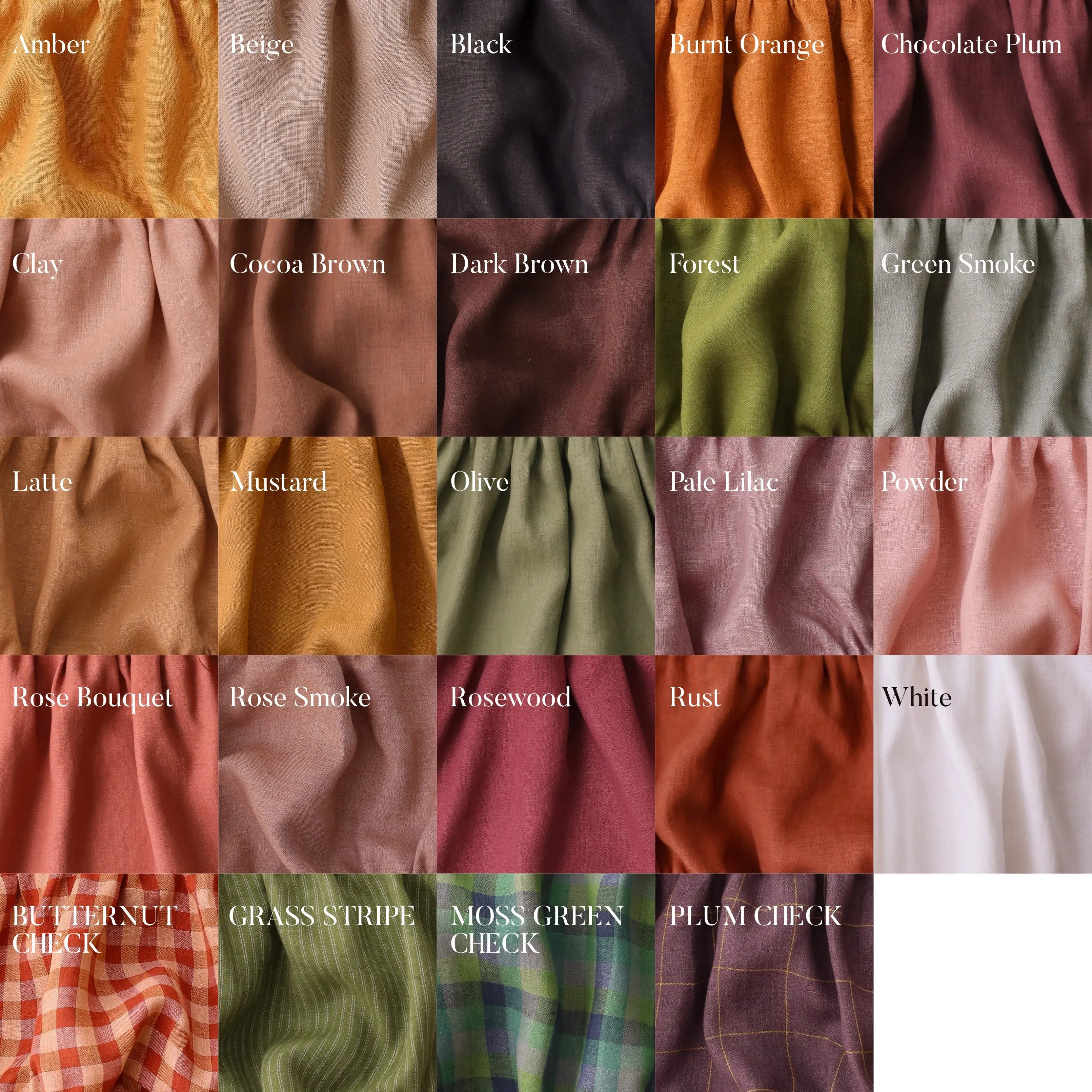 Butternut Check Linen Long Sleeve Ruffled Hem Top