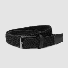 Classic Elasticated Woven Belt Black