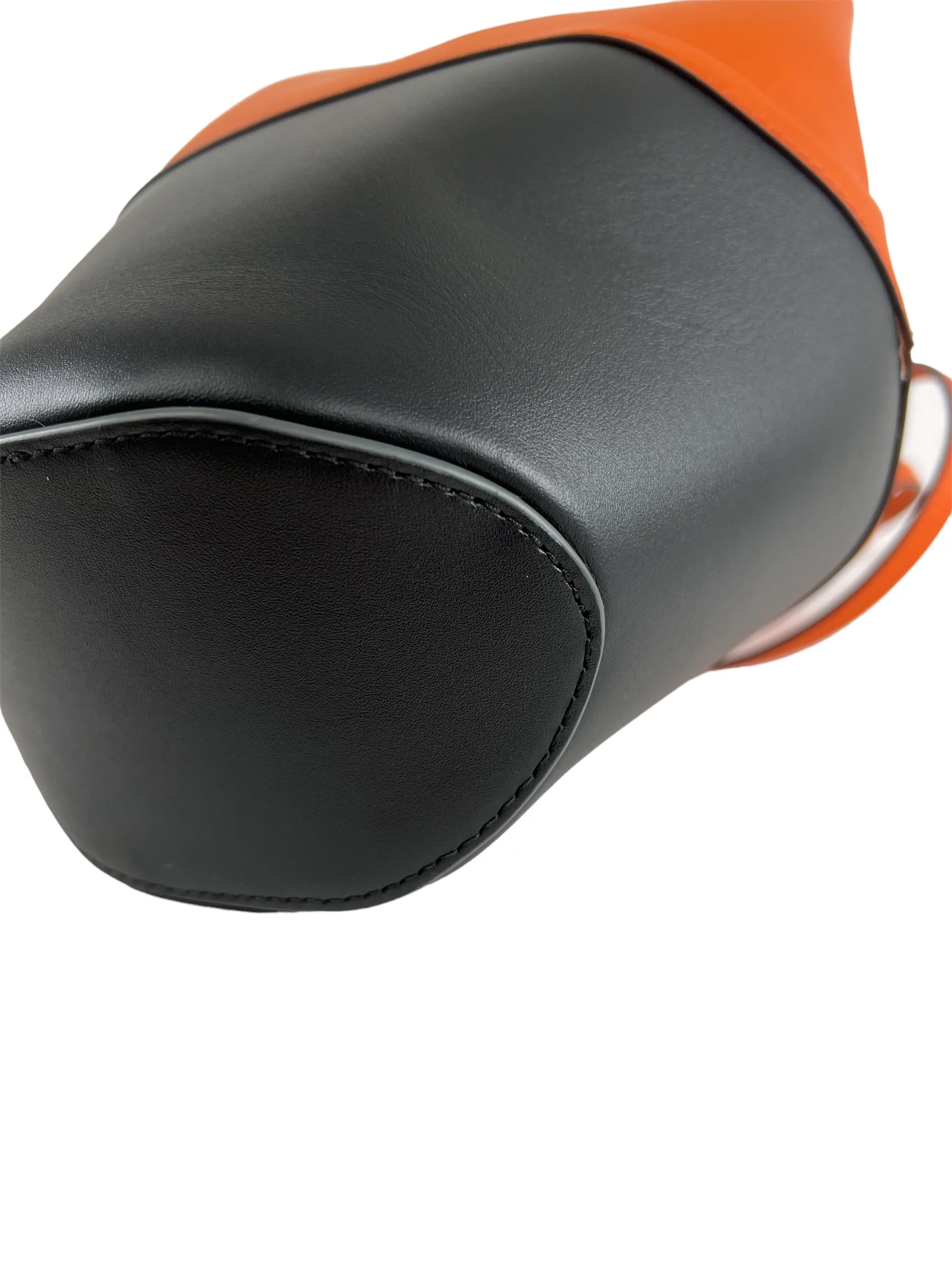 Danse Lente Orange & Black Leather Structured Bucket Bag