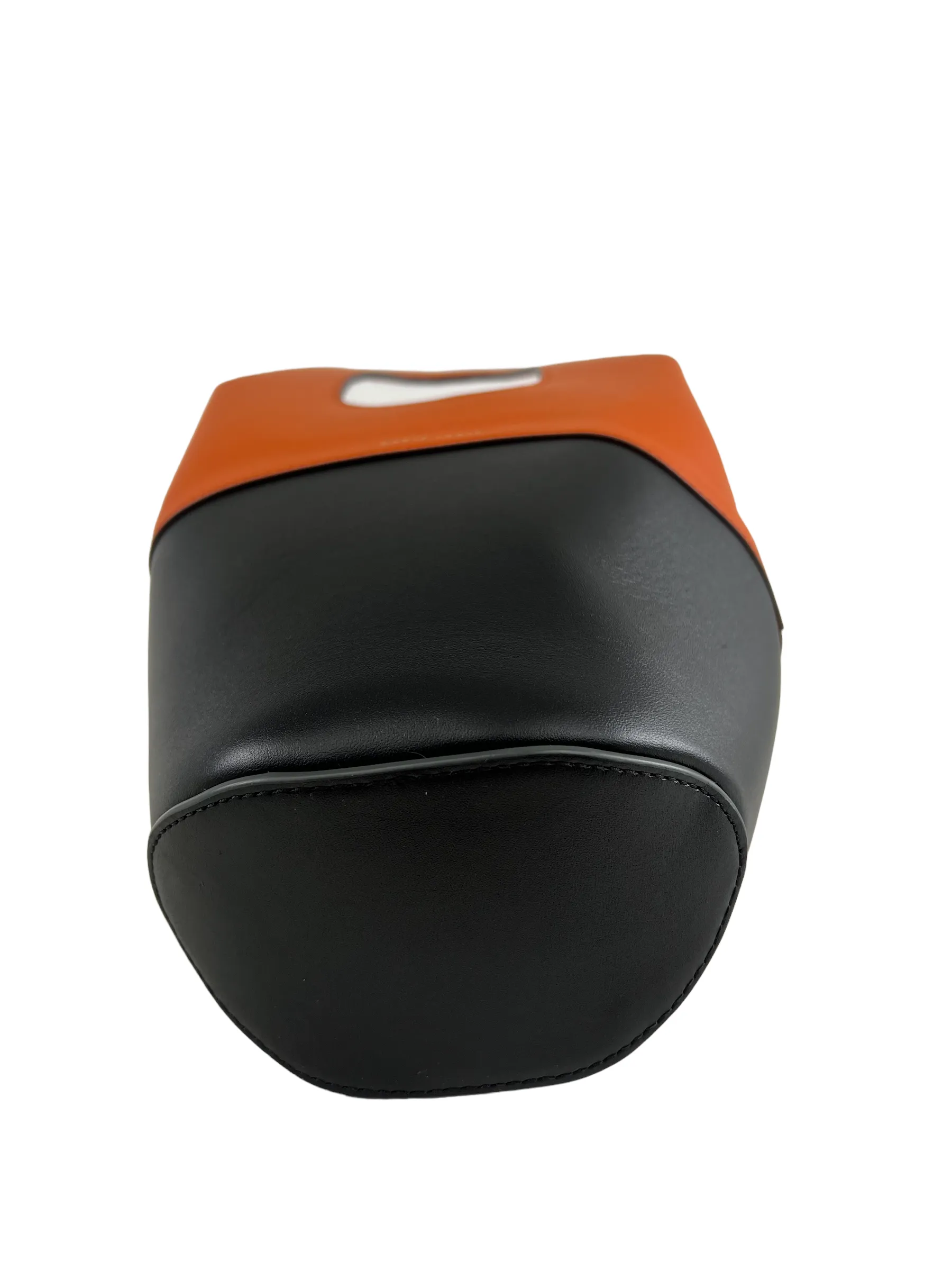 Danse Lente Orange & Black Leather Structured Bucket Bag