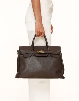 Donkerbruine Grote Gouden Details - Tas