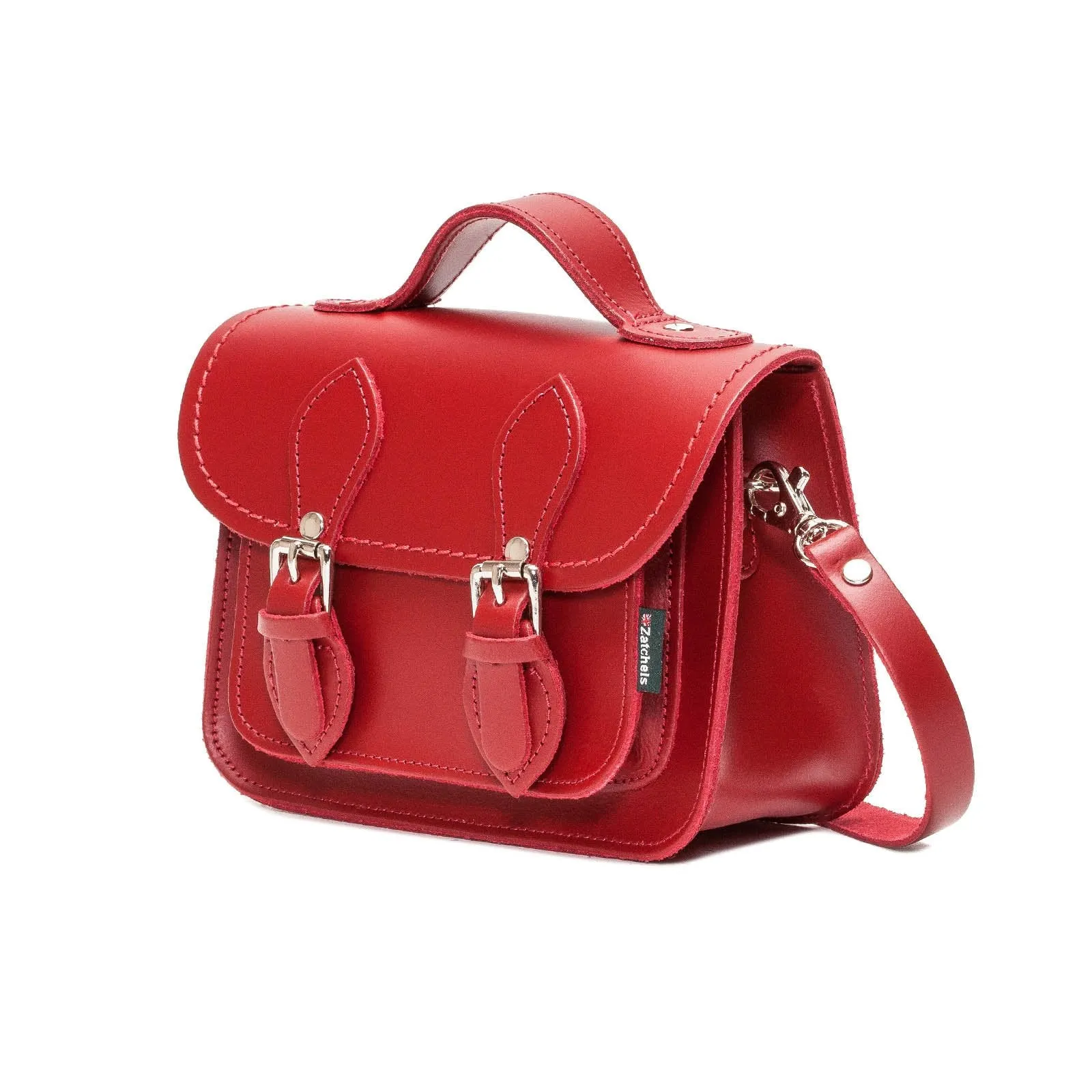 Handmade Leather Micro Satchel - Red