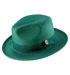 Hunter Green Bruno Capelo Men's Summer Straw Hats