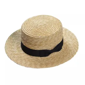 Laforgue Summer Khaki Straw Boater Hat