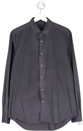 Lanvin Blue Two Tone Fitted Cotton Shirt UK L