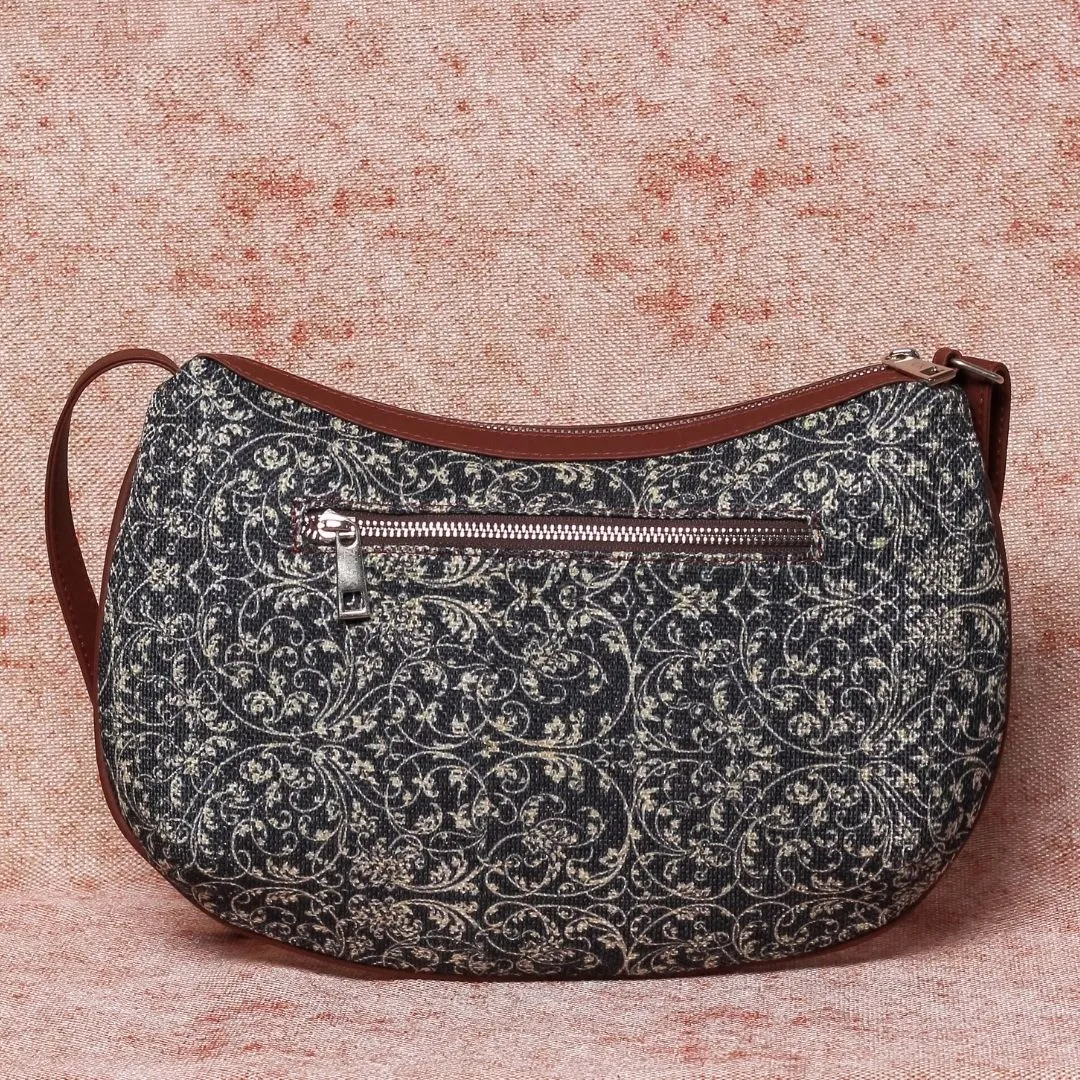 Lattice Lace Structured Shoulder Bag