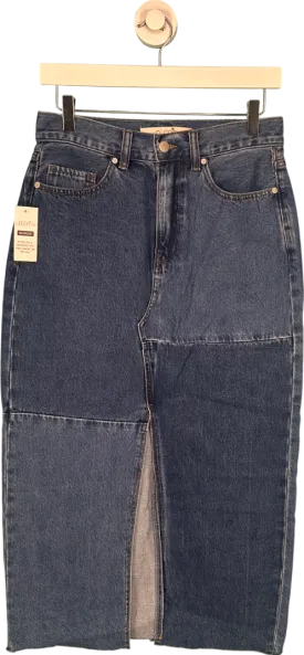 Liquorish Blue Two Tone Jean Skirt UK 10
