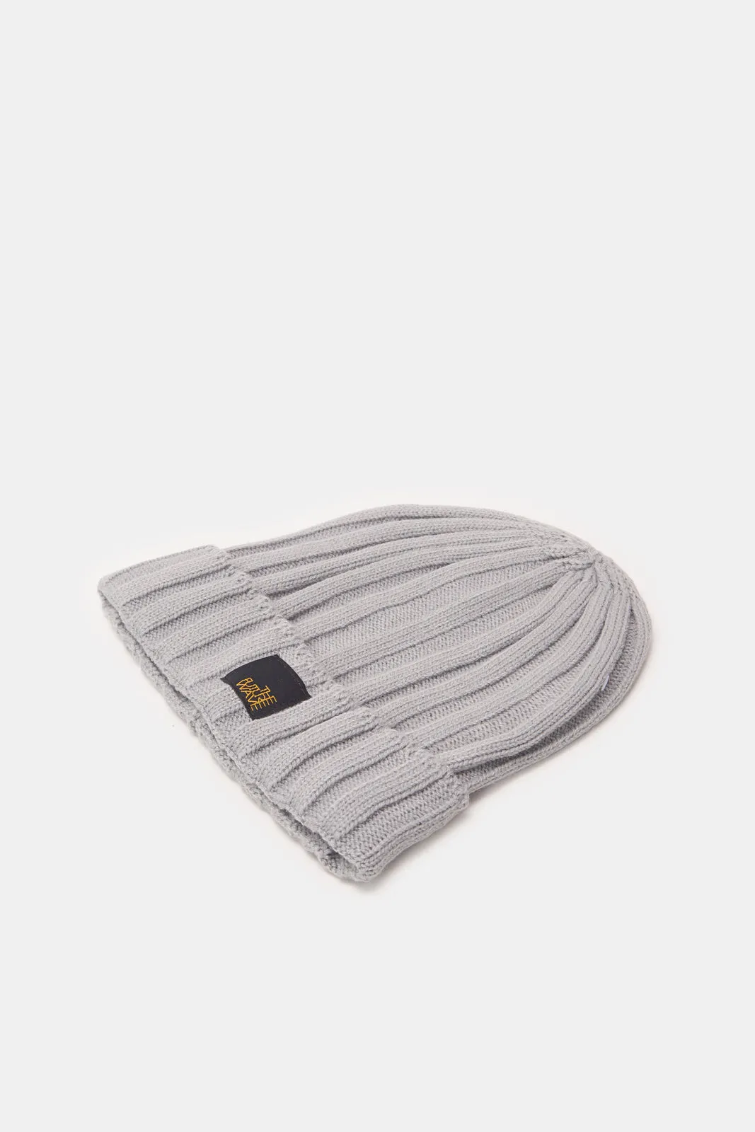 Men Black And  Grey Knitted Cap Set Of (2 Piece)