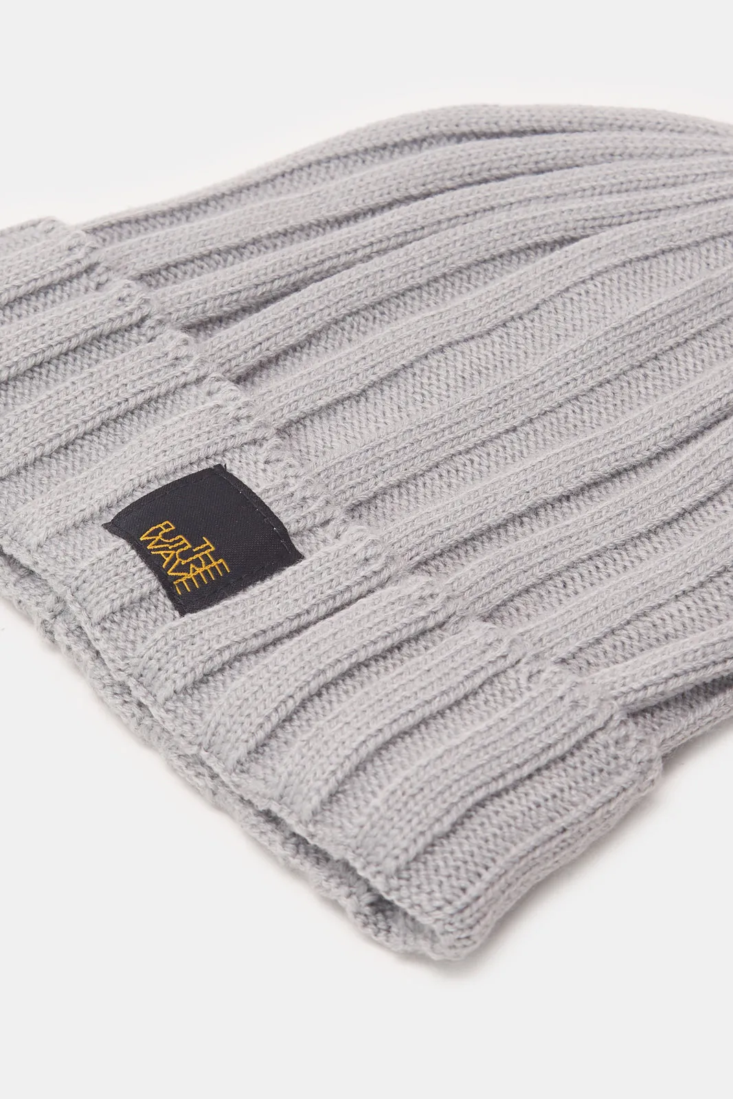 Men Black And  Grey Knitted Cap Set Of (2 Piece)