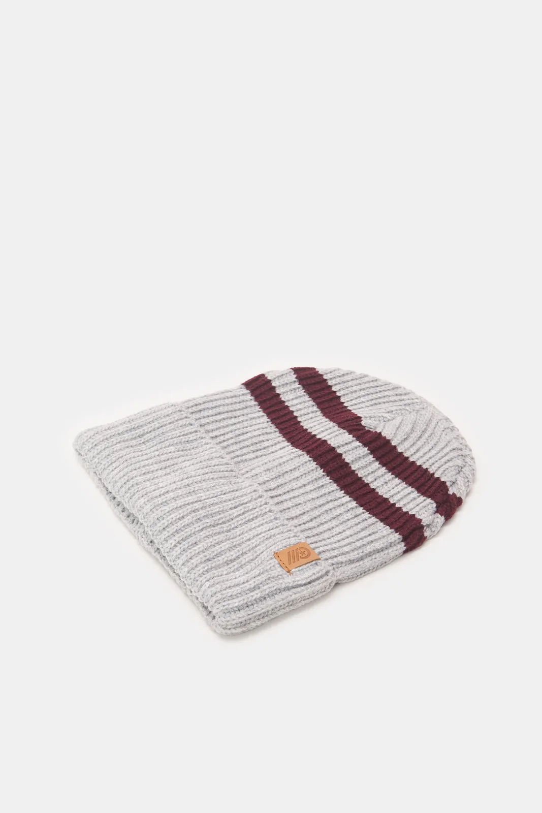 Men White And Black Knitted Cap Set (Pack of 2)