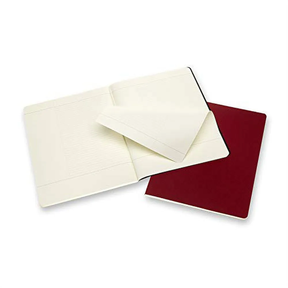 Moleskine Subject Cahier Journal, XXL, Black, Cranberry Red (8.5 X 11) Paperback