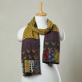 Multicolor - Ajrakh Block Printed Patchwork Cotton Stole 07