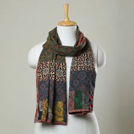 Multicolor - Ajrakh Block Printed Patchwork Cotton Stole 21