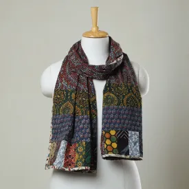Multicolor - Ajrakh Block Printed Patchwork Cotton Stole 61