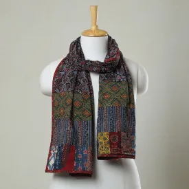 Multicolor - Ajrakh Block Printed Patchwork Cotton Stole 69