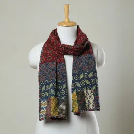 Multicolor - Ajrakh Block Printed Patchwork Cotton Stole 70