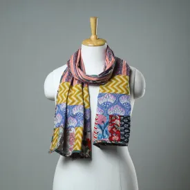 Multicolor - Patchwork Cotton Sanganeri Block Print Stole 08