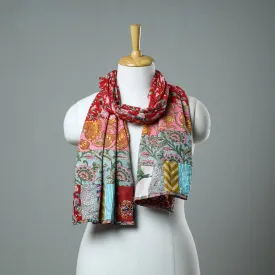 Multicolor - Patchwork Cotton Sanganeri Block Print Stole 21