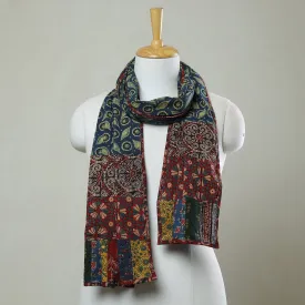 Multicolor - Patchwork Cotton Stole in Ajrakh Block Prints 26