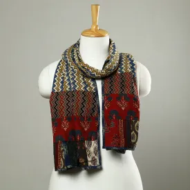 Multicolor - Patchwork Cotton Stole in Ajrakh Block Prints 55