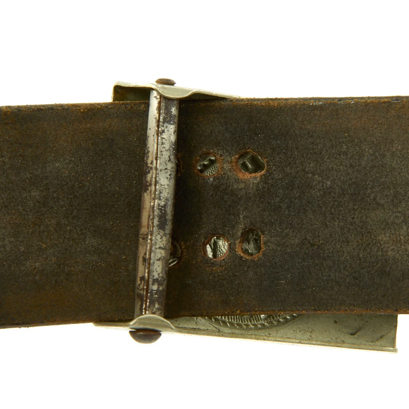 Original German WWII Early HJ Knife Belt with Solid Nickel Buckle by F. W. Assmann & Söhne