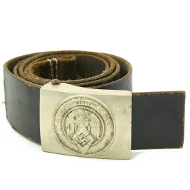 Original German WWII Early HJ Knife Belt with Solid Nickel Buckle by F. W. Assmann & Söhne