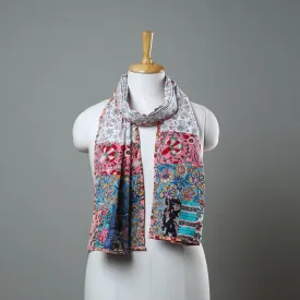 Patchwork Block Printed Cotton Sanganeri Stole 04
