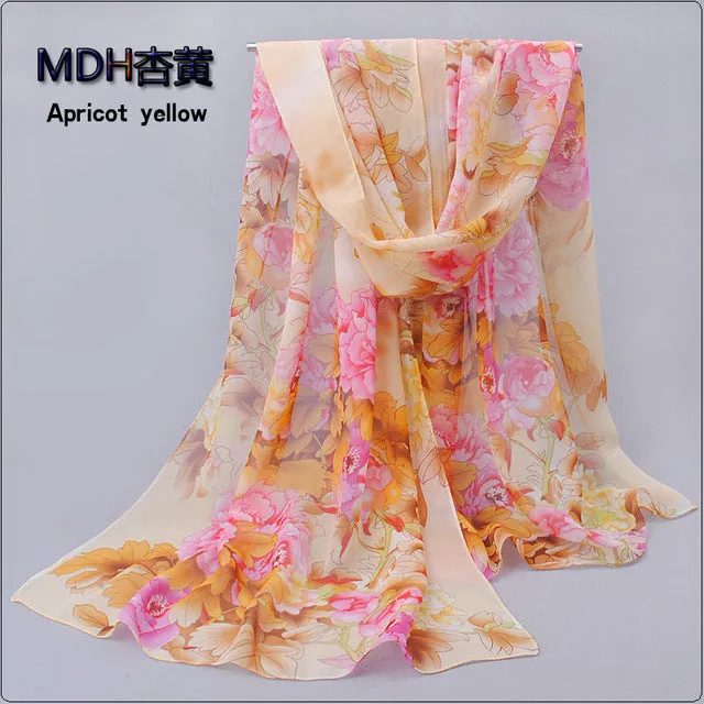 Polka velvet chiffon Bohemia flower fashion Scarves
