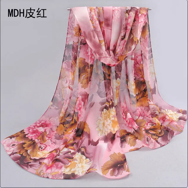 Polka velvet chiffon Bohemia flower fashion Scarves