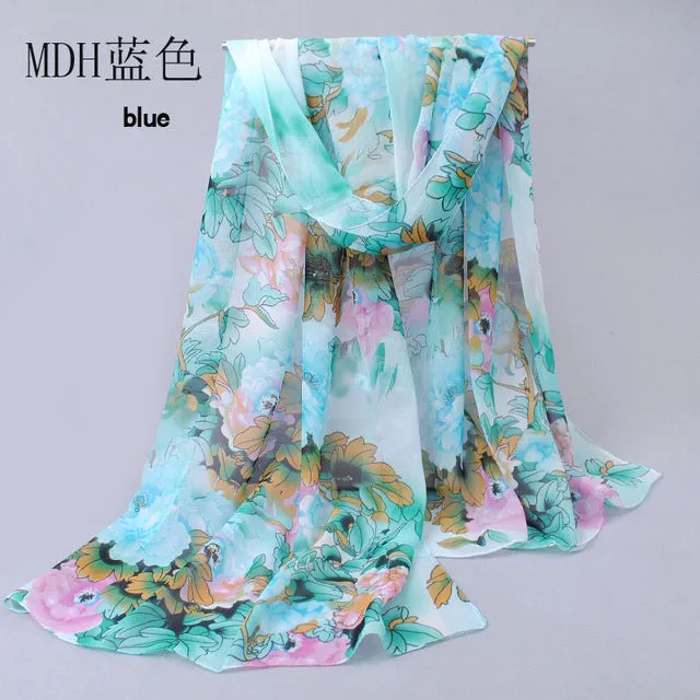 Polka velvet chiffon Bohemia flower fashion Scarves