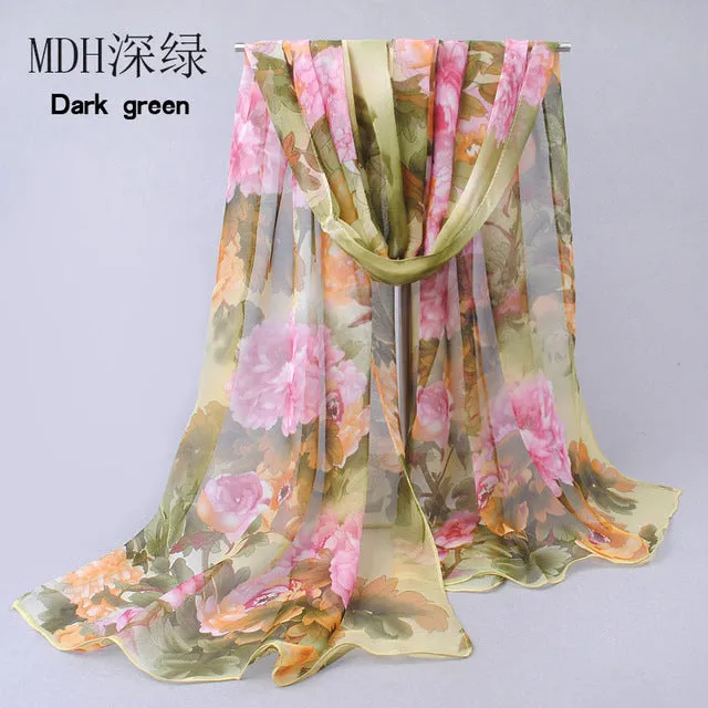 Polka velvet chiffon Bohemia flower fashion Scarves