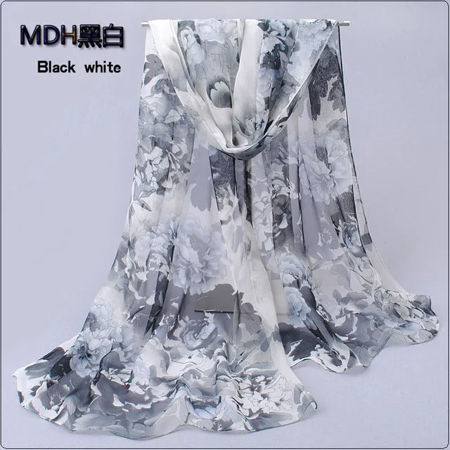 Polka velvet chiffon Bohemia flower fashion Scarves