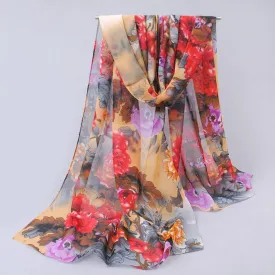 Polka velvet chiffon Bohemia flower fashion Scarves