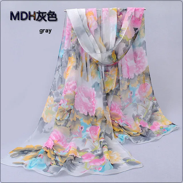 Polka velvet chiffon Bohemia flower fashion Scarves