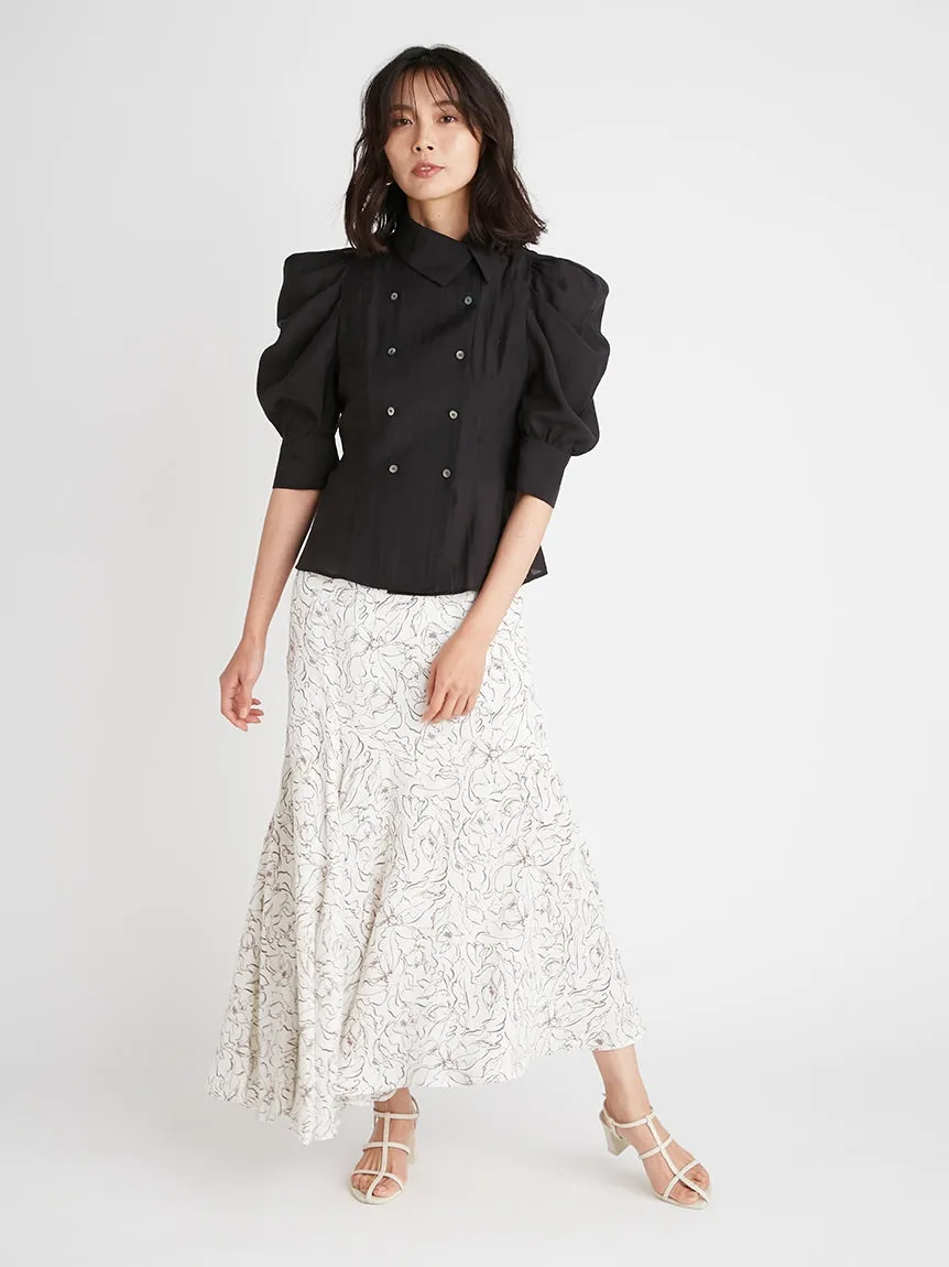 Print High Waisted Maxi Skirt