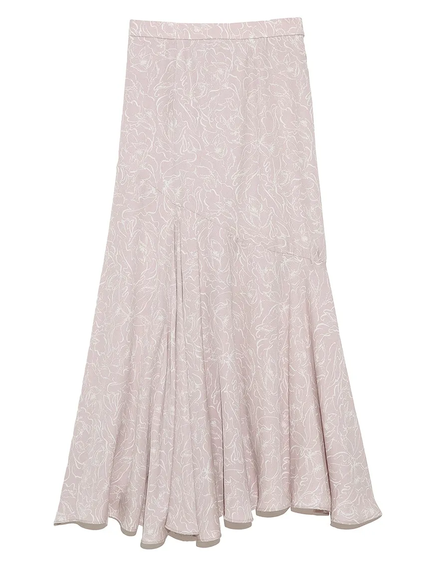 Print High Waisted Maxi Skirt