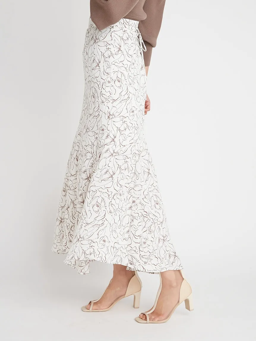 Print High Waisted Maxi Skirt