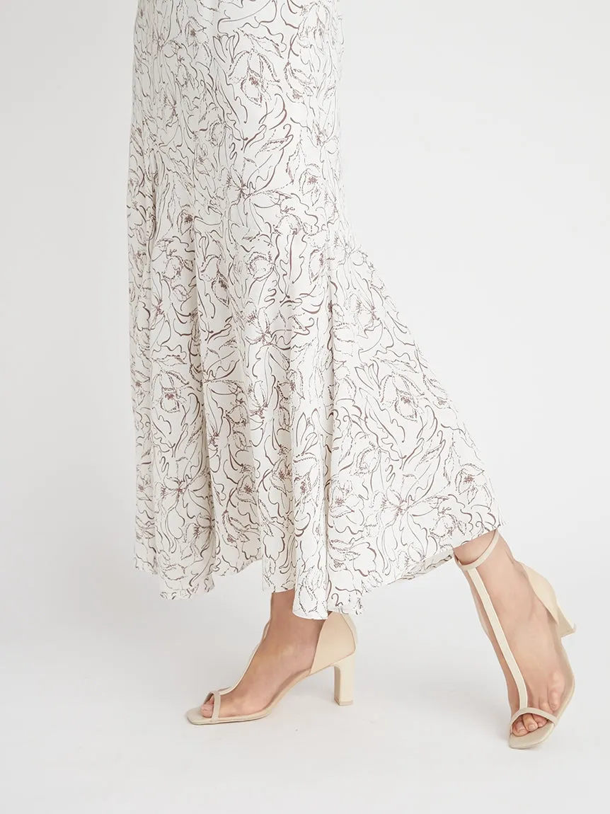 Print High Waisted Maxi Skirt
