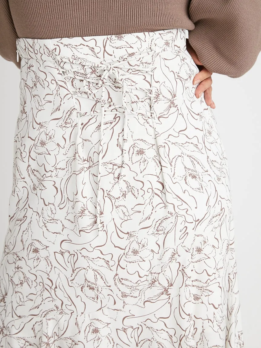 Print High Waisted Maxi Skirt