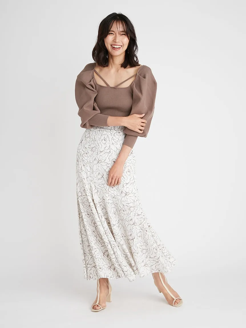 Print High Waisted Maxi Skirt